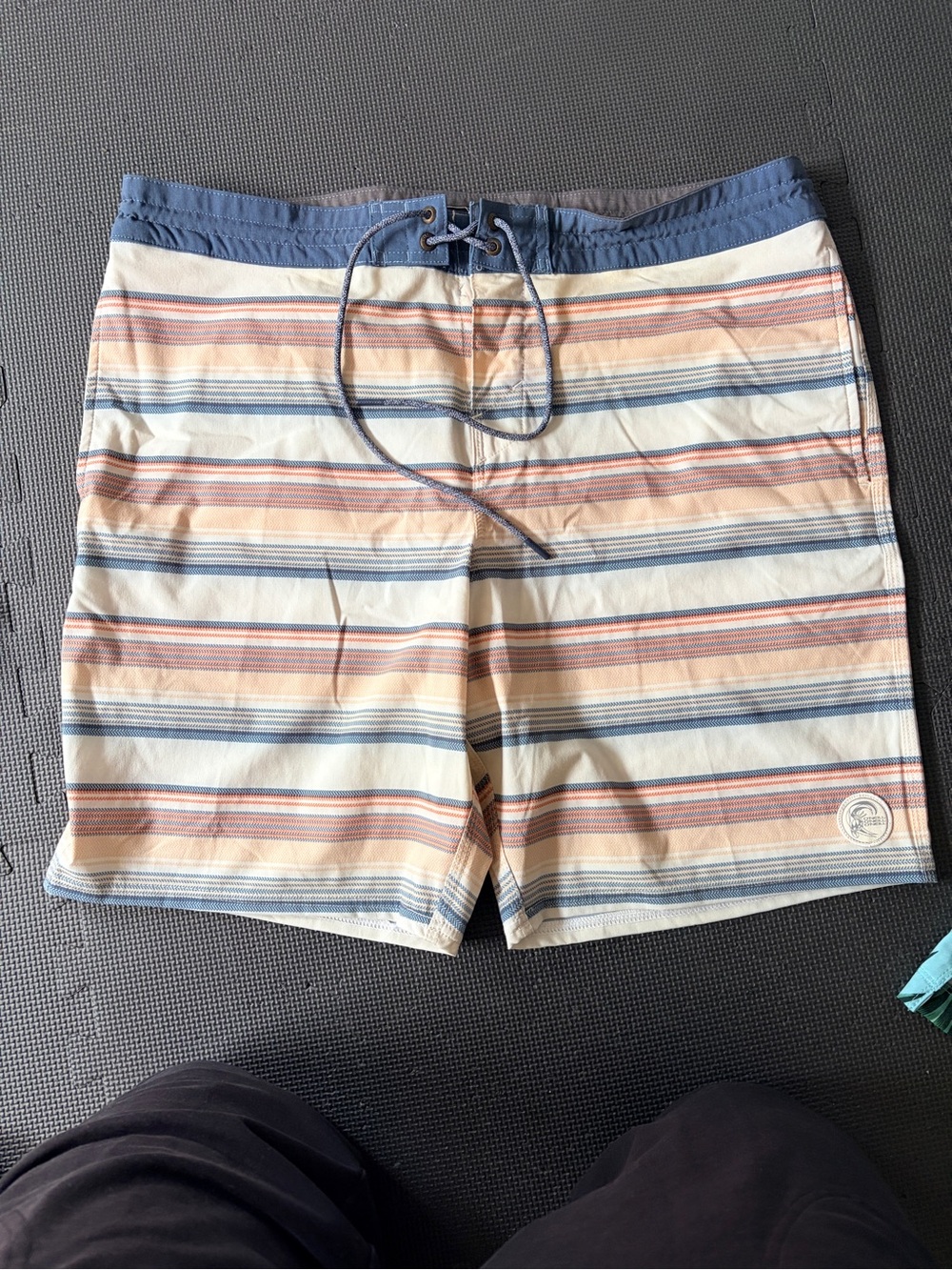 O'Neill Striped Blue and Cream Board Shorts
